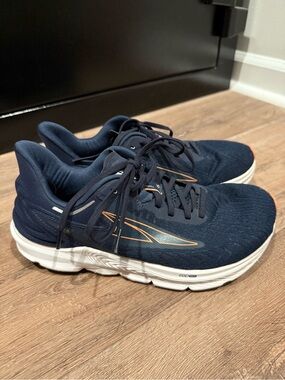 Altra Navy Blue Running Shoes with Orange Accents